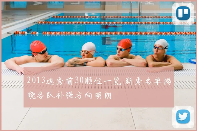 2013选秀前30顺位一览 新秀名单揭晓各队补强方向明朗